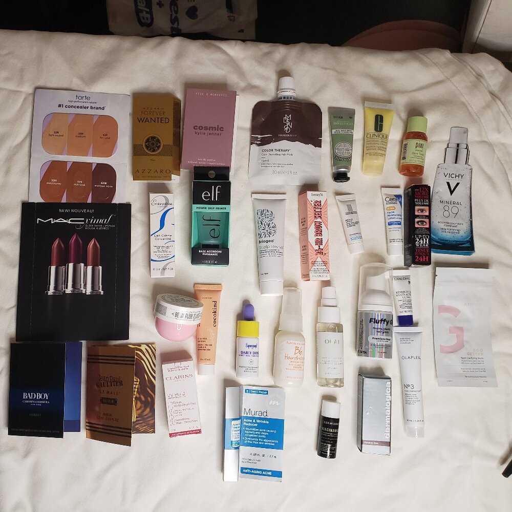 30+ Piece Lot of Cosmetics / Skin Care / Hair Care Samples Box - 30+ Items (#2)